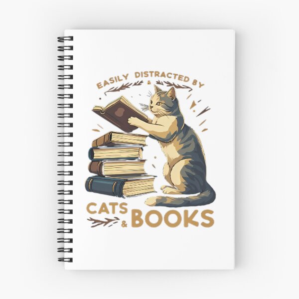 Item preview, The Easily Distracted Cat Book Lover designed and sold by chattsuede.