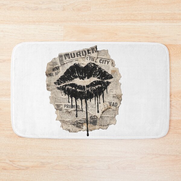 Item preview, Dripping Black Lip Print on Newspaper Collage designed and sold by jgvisualarts.