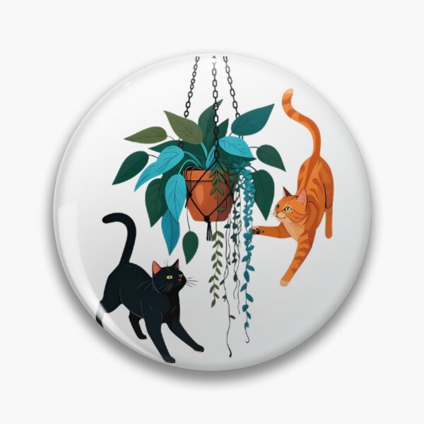 Item preview, Cute Cats Hanging Macrame Plant Playful Feline Art designed and sold by chattsuede.