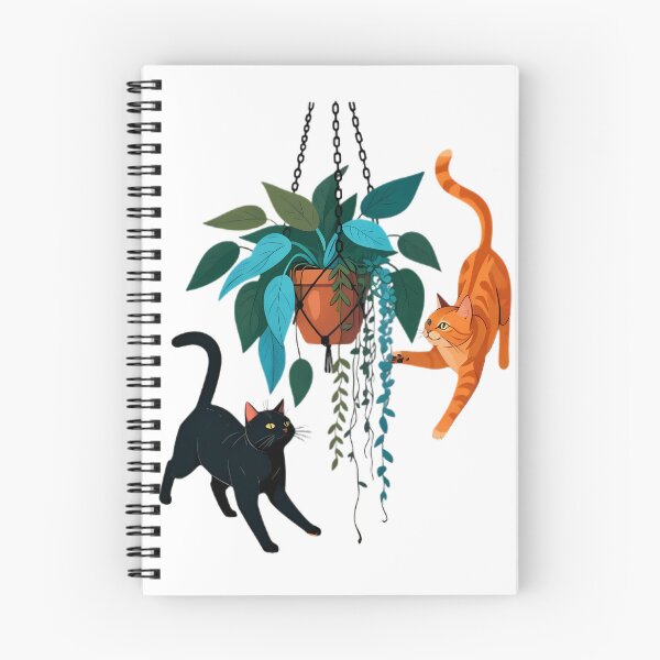 Item preview, Cute Cats Hanging Macrame Plant Playful Feline Art designed and sold by chattsuede.