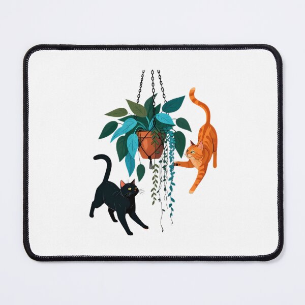 Item preview, Cute Cats Hanging Macrame Plant Playful Feline Art designed and sold by chattsuede.