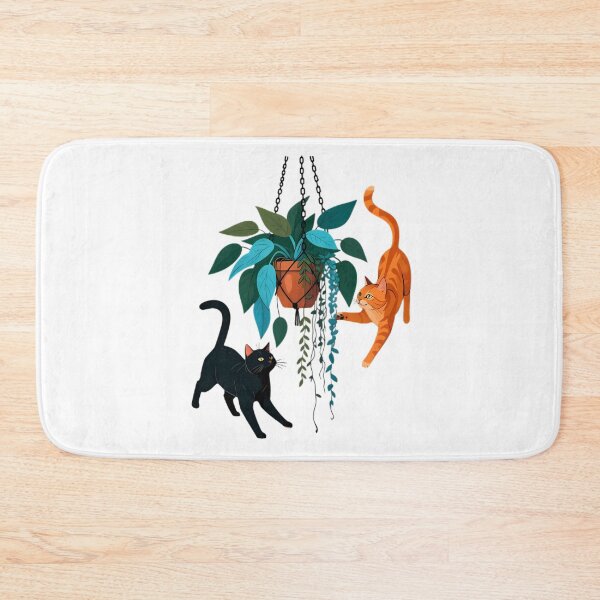 Item preview, Cute Cats Hanging Macrame Plant Playful Feline Art designed and sold by chattsuede.