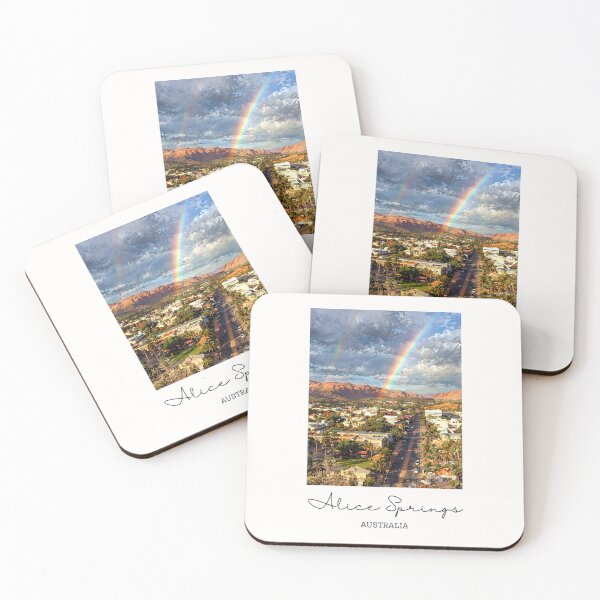 Item preview, Alice Springs Rainbow Over City - Vintage Souvenir designed and sold by twentytwo ART souvenir designs.