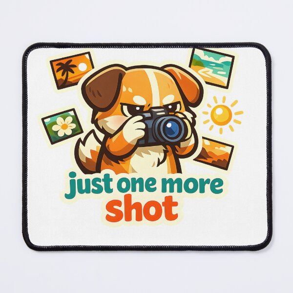 Item preview, "Just One More Shot" | Funny Photographer Dog & Vintage Camera designed and sold by Naviora.