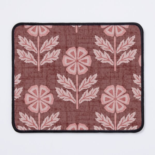 Item preview, Burgundy floral block print designed and sold by FrancesPoff.