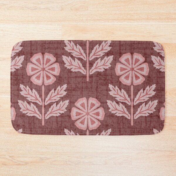 Item preview, Burgundy floral block print designed and sold by FrancesPoff.