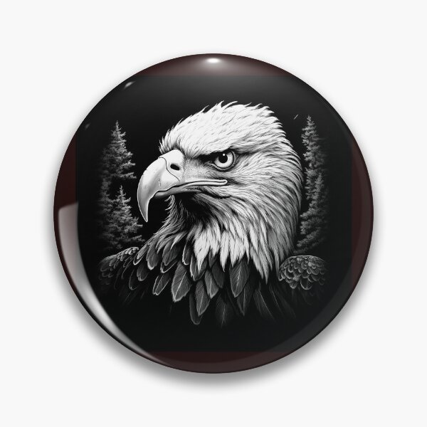 Item preview, Majestic Bald Eagle Portrait | Black and White Wildlife Bird Art designed and sold by inkoutninja.