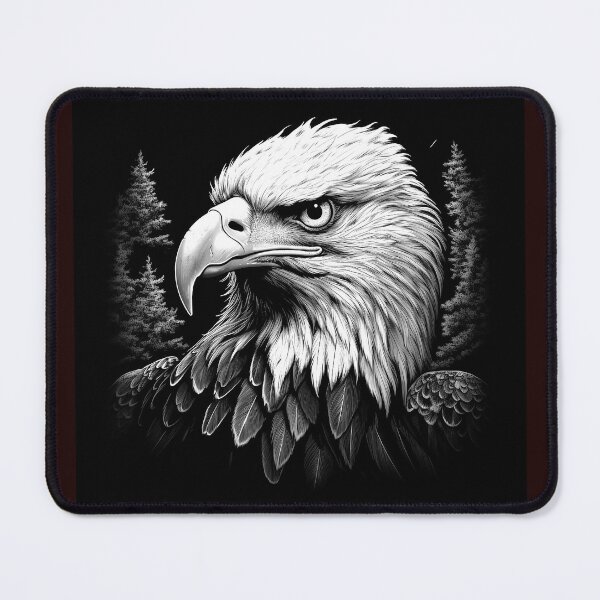 Item preview, Majestic Bald Eagle Portrait | Black and White Wildlife Bird Art designed and sold by inkoutninja.