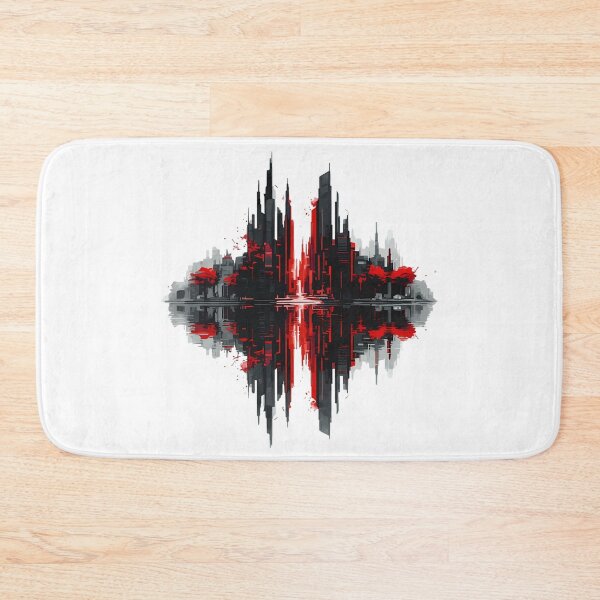 Item preview, Abstract Cityscape Reflection with Red Glow designed and sold by chattsuede.