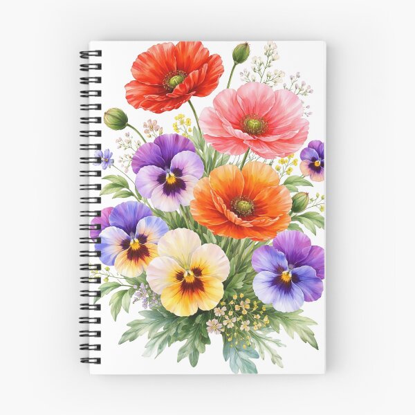Item preview, Red Poppies Multicolored Pansies Full Bloom Shapes Mania designed and sold by Shapes-Mania.