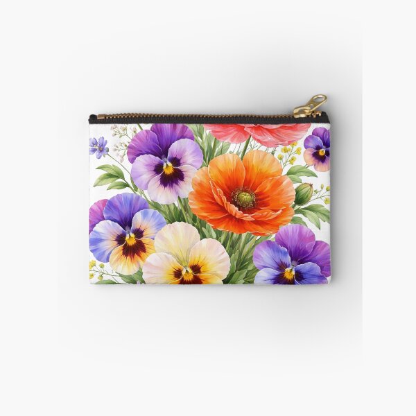 Item preview, Red Poppies Multicolored Pansies Full Bloom Shapes Mania designed and sold by Shapes-Mania.