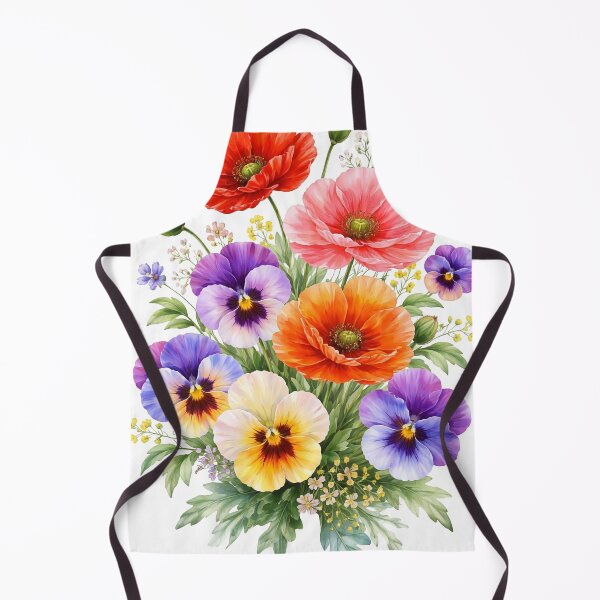Item preview, Red Poppies Multicolored Pansies Full Bloom Shapes Mania designed and sold by Shapes-Mania.