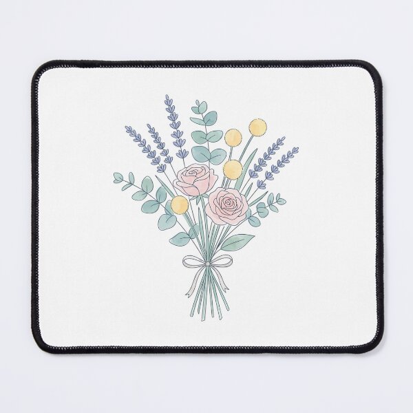 Item preview, Soft Watercolor Flower Bouquet with Lavender Rose and Eucalyptus designed and sold by chattsuede.