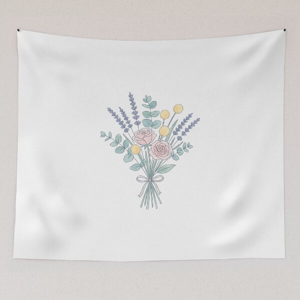 Item preview, Soft Watercolor Flower Bouquet with Lavender Rose and Eucalyptus designed and sold by chattsuede.
