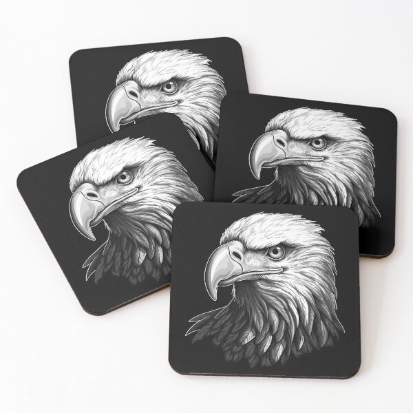 Item preview, Majestic Bald Eagle Head Portrait | Black and White Wildlife Art designed and sold by inkoutninja.