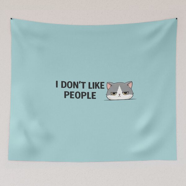 Item preview, I Don’t Like People Cat – Funny Introvert Cat designed and sold by Mojibebe.