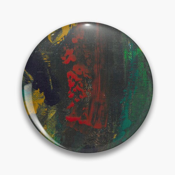 Artikelvorschau, Stimmungsvolles abstraktes Acrylgemälde – Dunkle, strukturierte Wandkunst in Grün, Gold und Rot entworfen und verkauft von McKay Edition.