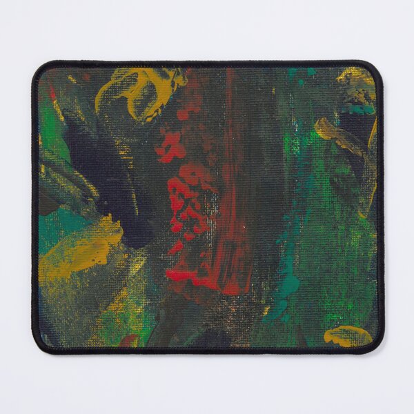 Item preview, Moody Abstract Acrylic Painting – Dark Textured Wall Art in Green, Gold & Red designed and sold by McKay Edition.