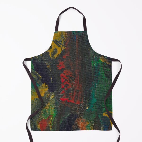 Item preview, Moody Abstract Acrylic Painting – Dark Textured Wall Art in Green, Gold & Red designed and sold by McKay Edition.
