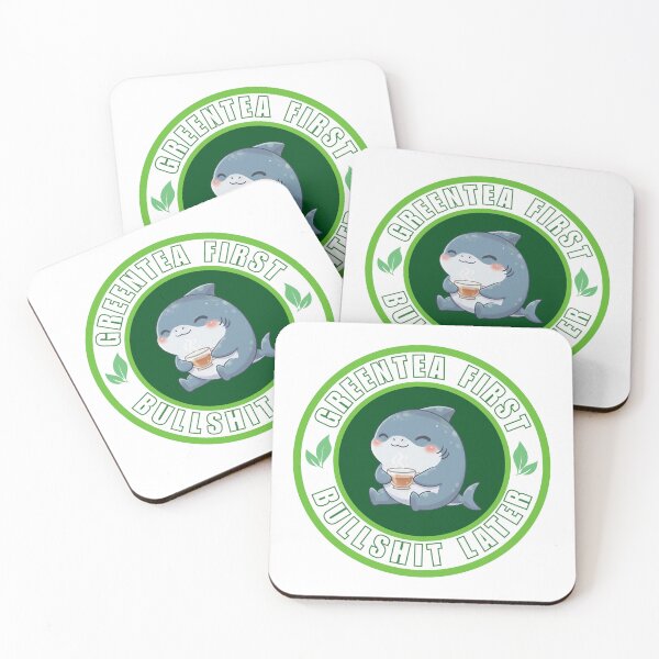 Item preview, Greentea First Bullshit Later Shark designed and sold by Nature's Chibis.
