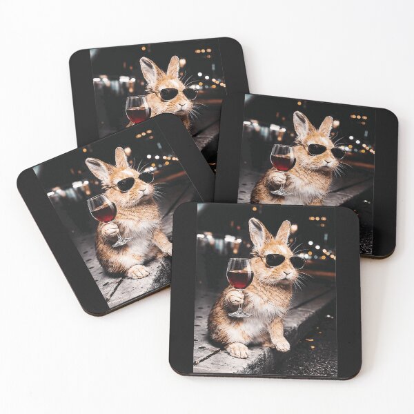 Item preview, Funny Rabbit Sunglasses Wine Drinker Animal  designed and sold by SanTiOmal.