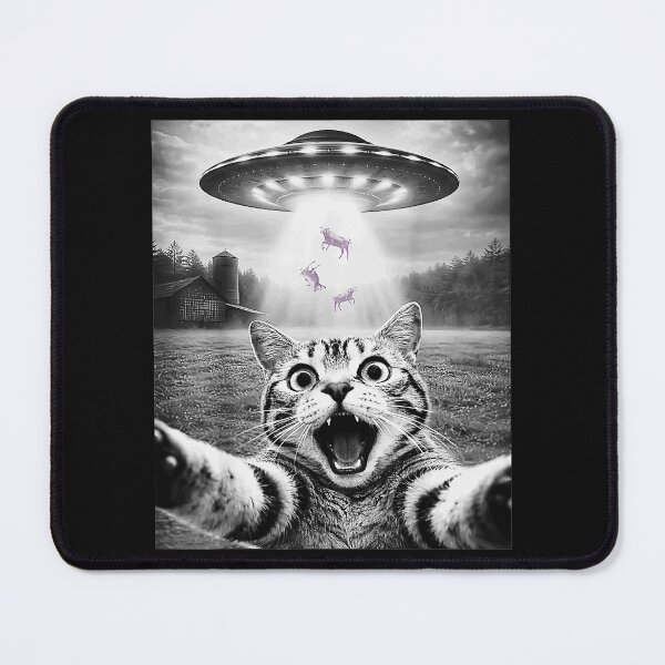 Item preview, Shocked Cat Selfie Alien Abduction designed and sold by SanTiOmal.