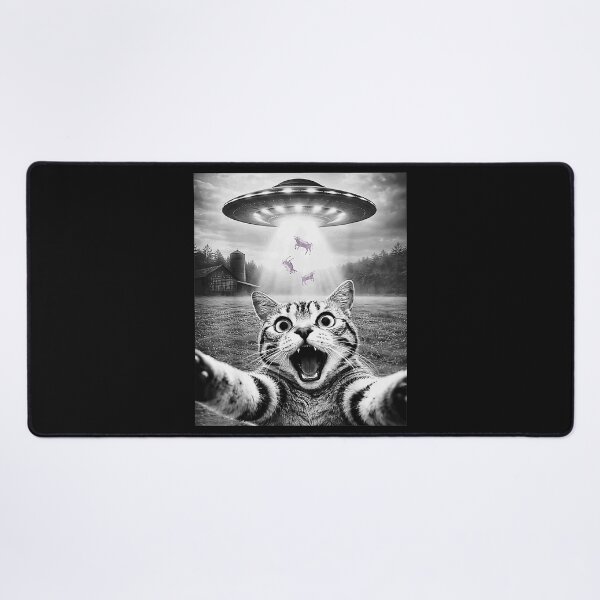 Item preview, Shocked Cat Selfie Alien Abduction designed and sold by SanTiOmal.