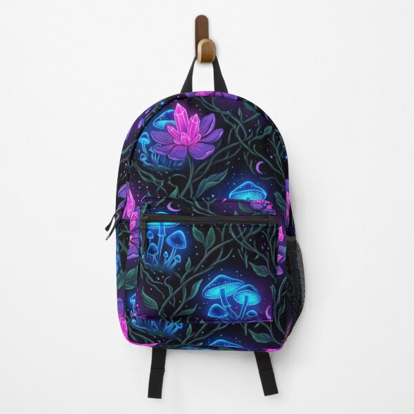 Item preview, Magic in Bloom - Neon Crystal Flowers & Glowing Mushrooms Pattern designed and sold by InnerwayStudio.