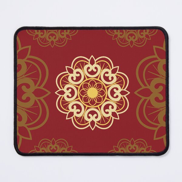 Item preview, Red Gold Mandala Wall Art-Indian Pakistani Floral Decor for Festive Home designed and sold by CHANCHANAI.