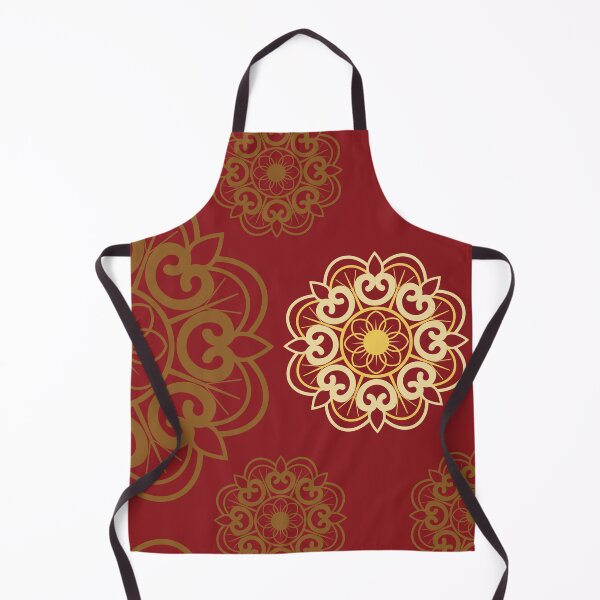Item preview, Red Gold Mandala Wall Art-Indian Pakistani Floral Decor for Festive Home designed and sold by CHANCHANAI.