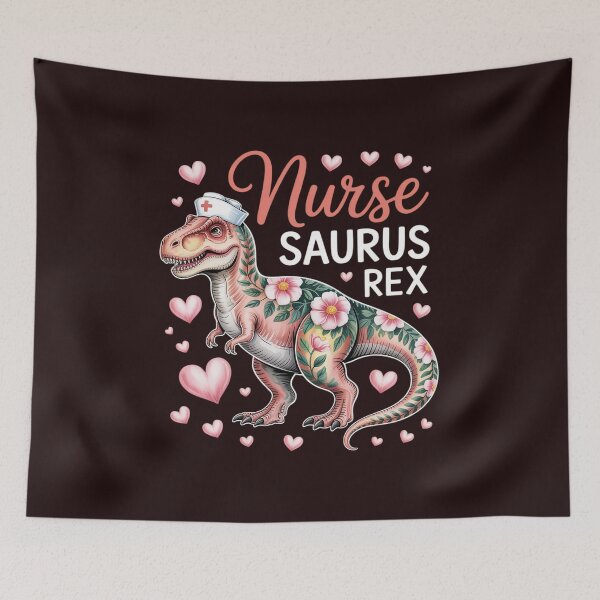 Item preview, Dinosaur Scrub Nurse Life RN Nursing LPN Floral Mother designed and sold by Black-Montana.