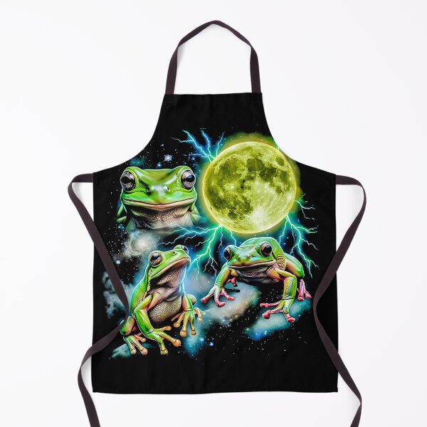Item preview, Three Tree Frogs Green Moon Lightning Night Sky Retro 80s Wild Animal designed and sold by graphixpolash.