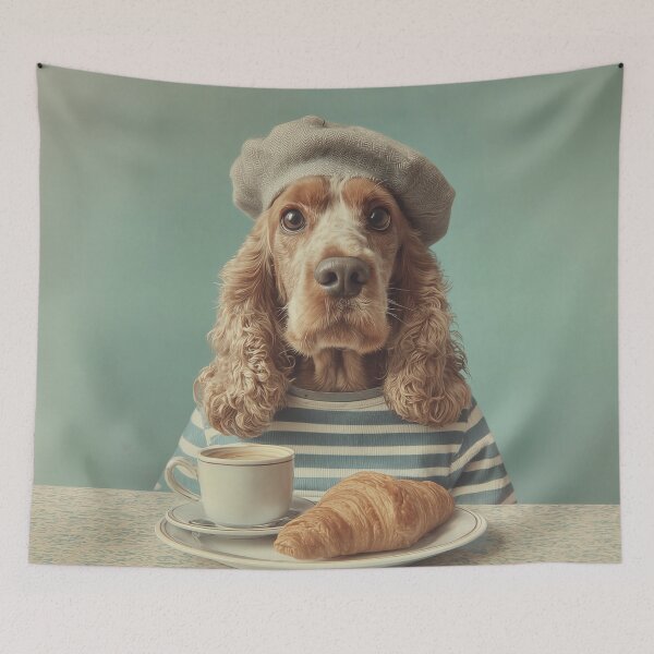 Item preview, Stylish Dog Coffee Breakfast Portrait designed and sold by junkydotcom.