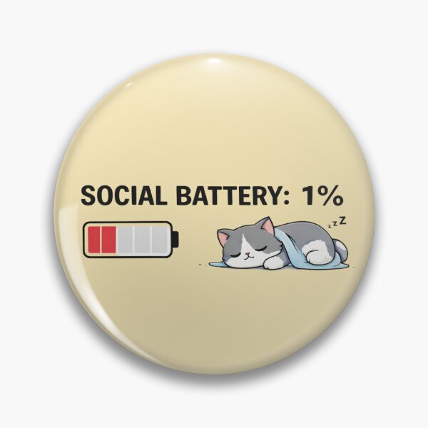 Item preview, Social Battery 1% Cat – Introvert Funny Meme Shirt designed and sold by Mojibebe.