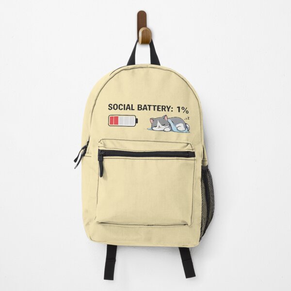 Item preview, Social Battery 1% Cat – Introvert Funny Meme Shirt designed and sold by Mojibebe.