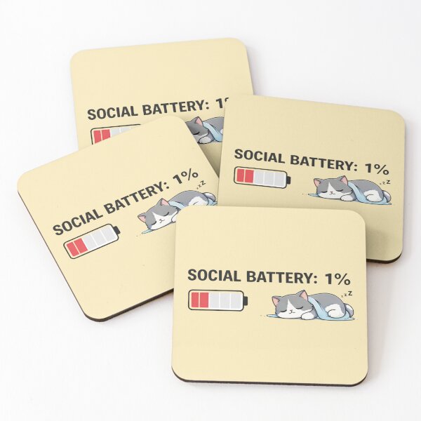 Item preview, Social Battery 1% Cat – Introvert Funny Meme Shirt designed and sold by Mojibebe.