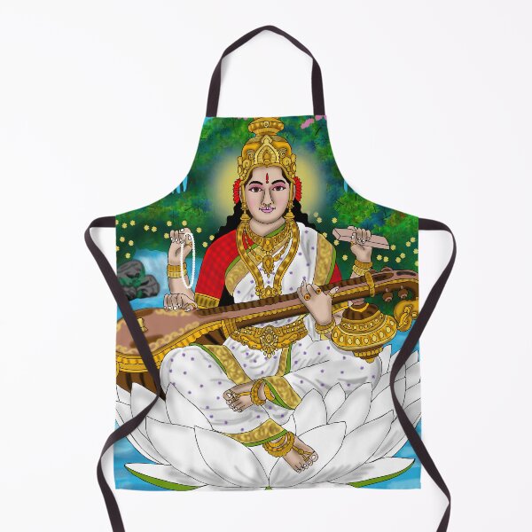 Item preview, Goddess Saraswati Artwork – Hindu Goddess of Wisdom Illustration designed and sold by Harshit_Digital_Arts.
