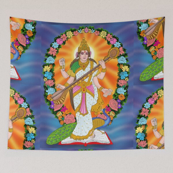 Item preview, Saraswati Mata Divine Art – Spiritual Knowledge Goddess Design designed and sold by Harshit_Digital_Arts.