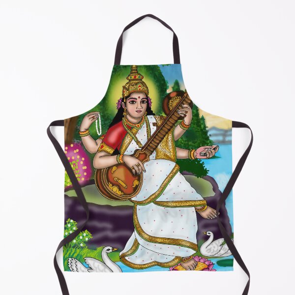 Item preview, Maa Saraswati Spiritual Illustration – Hindu Goddess Art Design designed and sold by Harshit_Digital_Arts.