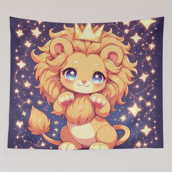 Item preview, Celestial Kawaii Lion | Starry Night Mane Cub designed and sold by Shikomi.