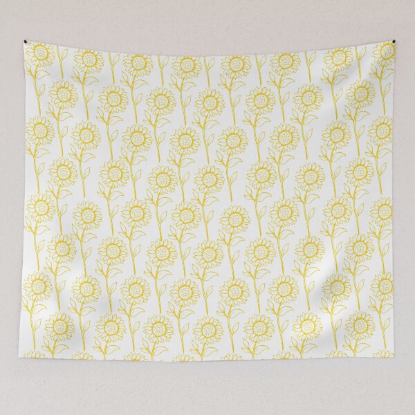 Item preview, Golden Sunflower Doodle Sketch Aesthetic Pattern designed and sold by Atlasoloji.