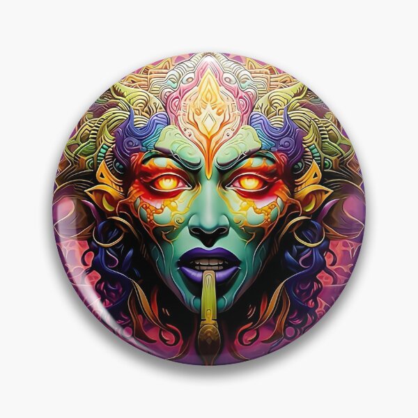 Item preview, Mystical Cosmic Goddess – Psychedelic Neon Trippy Portrait designed and sold by Dominik1994.