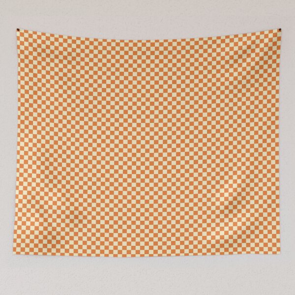 Item preview, Retro Orange and Cream Checkerboard Pattern, Aesthetic Groovy Orange Minimalist Checkerboard, 70s Vintage Orange and Cream Gingham, Modern Bright Orange Checkerboard Aesthetic designed and sold by VivaFy.
