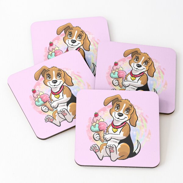 Item preview, Cute Beagle Puppy Eating Sweet Ice Cream Cone designed and sold by TeamLouOfficial.