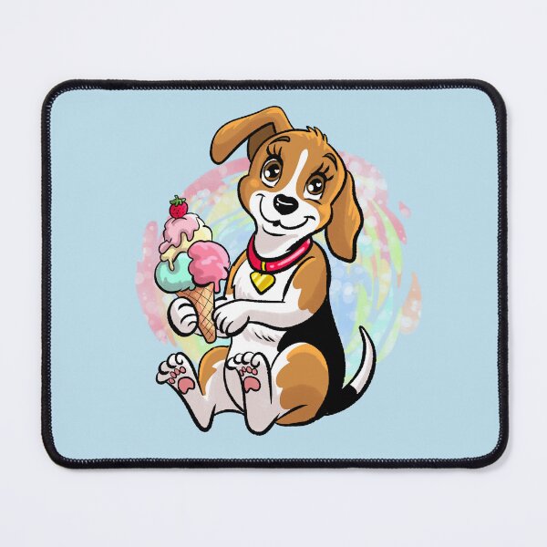 Item preview, Cute Beagle Puppy Eating Sweet Ice Cream Cone designed and sold by TeamLouOfficial.