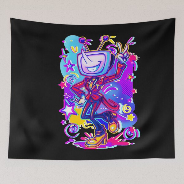 Item preview, Tv Head Peace Sign Retro Television Broadcasting designed and sold by FemmeForge.