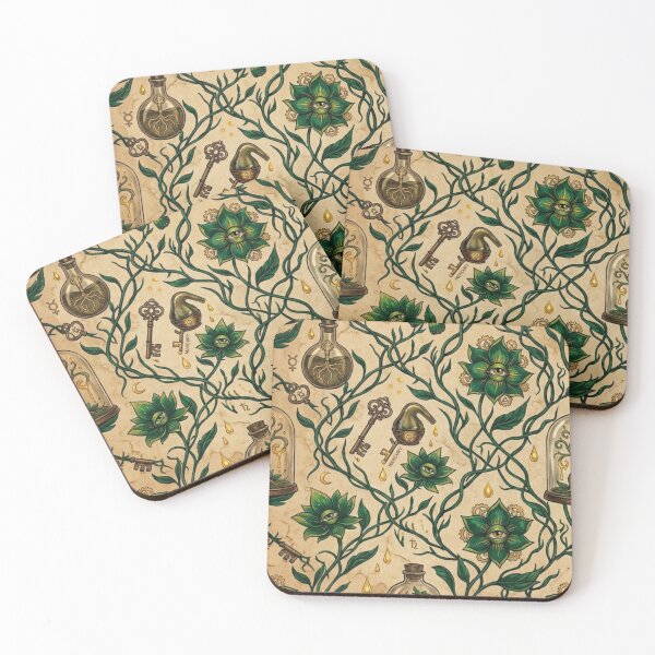 Item preview, The Alchemist's Greenhouse - Vintage Dark Academia Botanical Pattern designed and sold by InnerwayStudio.