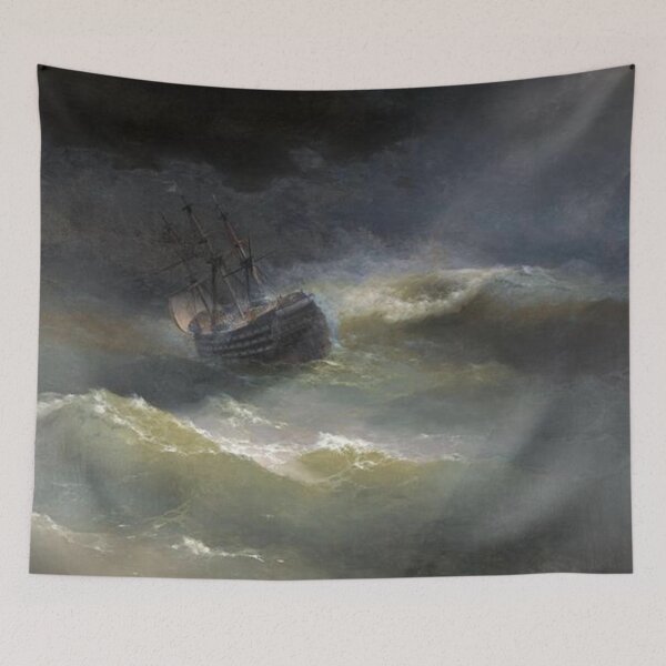 Item preview, The Ship Maria in the Storm Augusta Stylianouaivan designed and sold by SharonTheFirst.