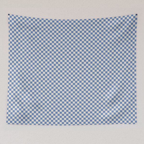 Item preview, Denim Blue and Cream Retro Checkerboard Pattern, Aesthetic Steel Blue Minimalist Checkerboard, French Blue and Cream Gingham Check Aesthetic, Coastal Blue and Creamy Beige Squares designed and sold by VivaFy.