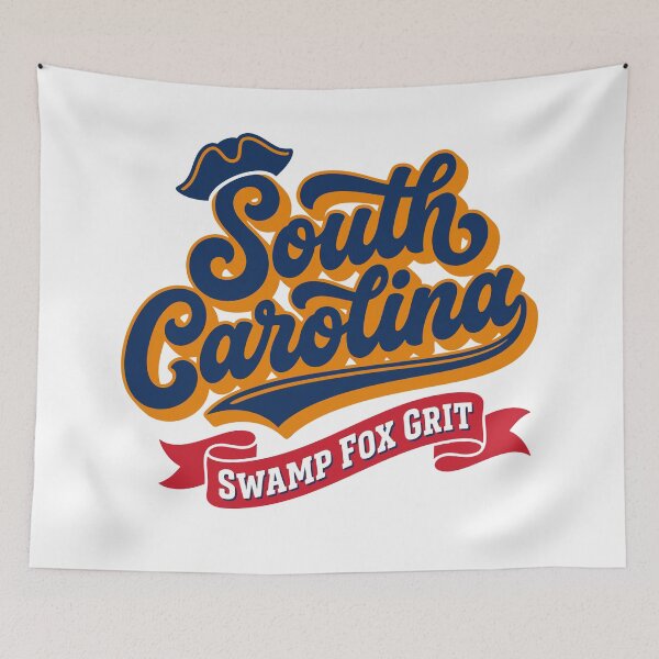 Item preview, Retro South Carolina Swamp Fox Grit Vintage Americana Script Art designed and sold by Cozy-Old-Pub.